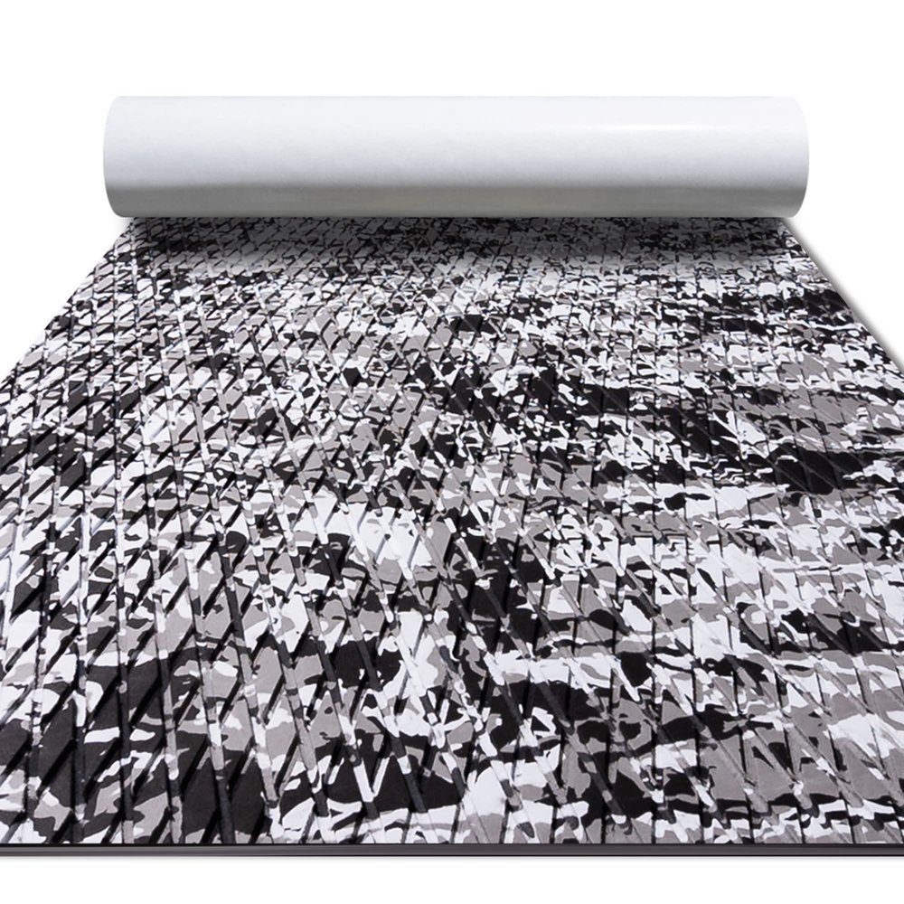 FOCEAN Boat Flooring EVA Foam Boat Decking Camo Marine Flooring Self-Adhesive Marine Mat for Motorboat RV Yacht Kayak, 94.5''x 47.2'', Snow Camo