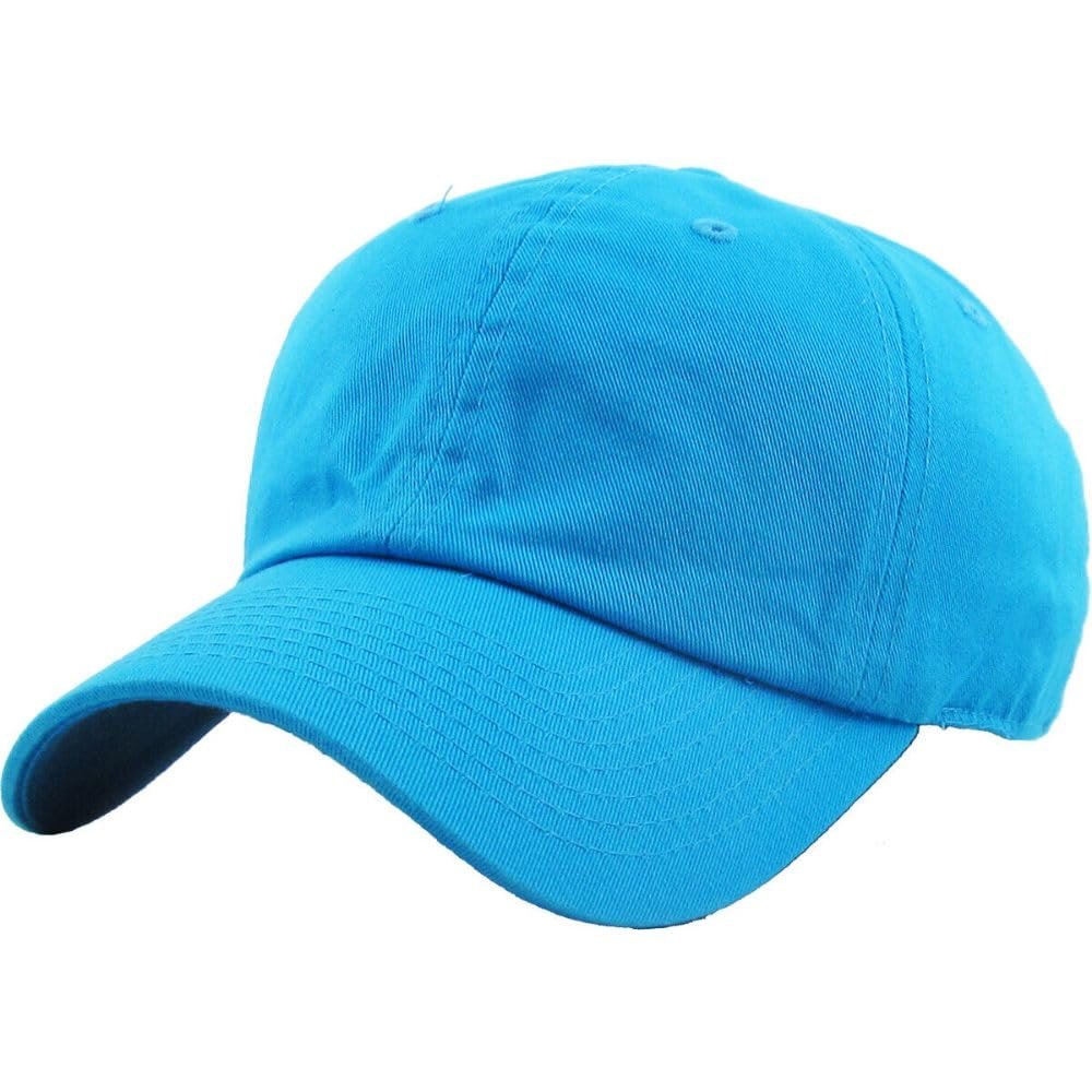 1 Pcs of Solid Plain Washed Dad Hat Cotton Style Baseball Ball Cap (Aqua)