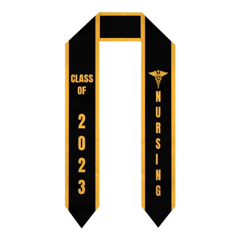 DABOYOZHZH College Class of 2023 Nursing Graduation Sash Stole Shawls Graduate Shawl Wraps Scraf For International Study Gifts