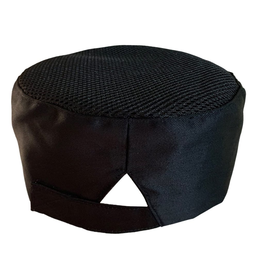 Unisex Chef Hats Adjustable Kitchen Cooking Caps with Breathable Mesh Top Food Service Caps for Adults Black A