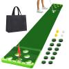 Golf Putting Game Set with Front Border for Indoor & Outdoor,Golf Putting Green Mat Include 4 Balls,1 Portable Bag,2 Flags&Cups,Practice Training Aid for Backyard,Party,Office view 1