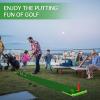 Golf Putting Game Set with Front Border for Indoor & Outdoor,Golf Putting Green Mat Include 4 Balls,1 Portable Bag,2 Flags&Cups,Practice Training Aid for Backyard,Party,Office view 2