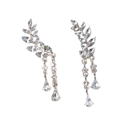 Creative earringsEarrings, 1 Pair Dangle Earrings Leaf Water Drop-shaped Pendant Jewelry Sparkling Stud Earrings for Wedding Women Earrings for (Colour Name : Golden) (Golden b) ( Color : Golden )