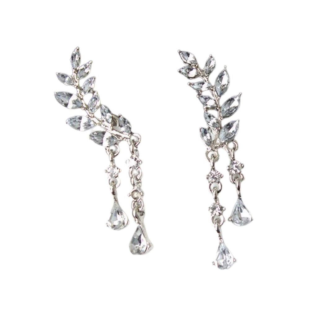 Creative earringsEarrings, 1 Pair Dangle Earrings Leaf Water Drop-shaped Pendant Jewelry Sparkling Stud Earrings for Wedding Women Earrings for (Colour Name : Golden) (Golden b) ( Color : Golden )