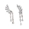 Creative earringsEarrings, 1 Pair Dangle Earrings Leaf Water Drop-shaped Pendant Jewelry Sparkling Stud Earrings for Wedding Women Earrings for (Colour Name : Golden) (Golden b) ( Color : Golden ) view 1