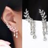 Creative earringsEarrings, 1 Pair Dangle Earrings Leaf Water Drop-shaped Pendant Jewelry Sparkling Stud Earrings for Wedding Women Earrings for (Colour Name : Golden) (Golden b) ( Color : Golden ) view 2
