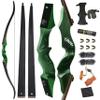 ZSHJGJR 60 Black Hunter Original Recurve Bow for Adults American Hunting Longbow Archery Bow 20-60lbs Right Handed for Archery Hunting Shooting Practice (Green, 45lbs) view 1