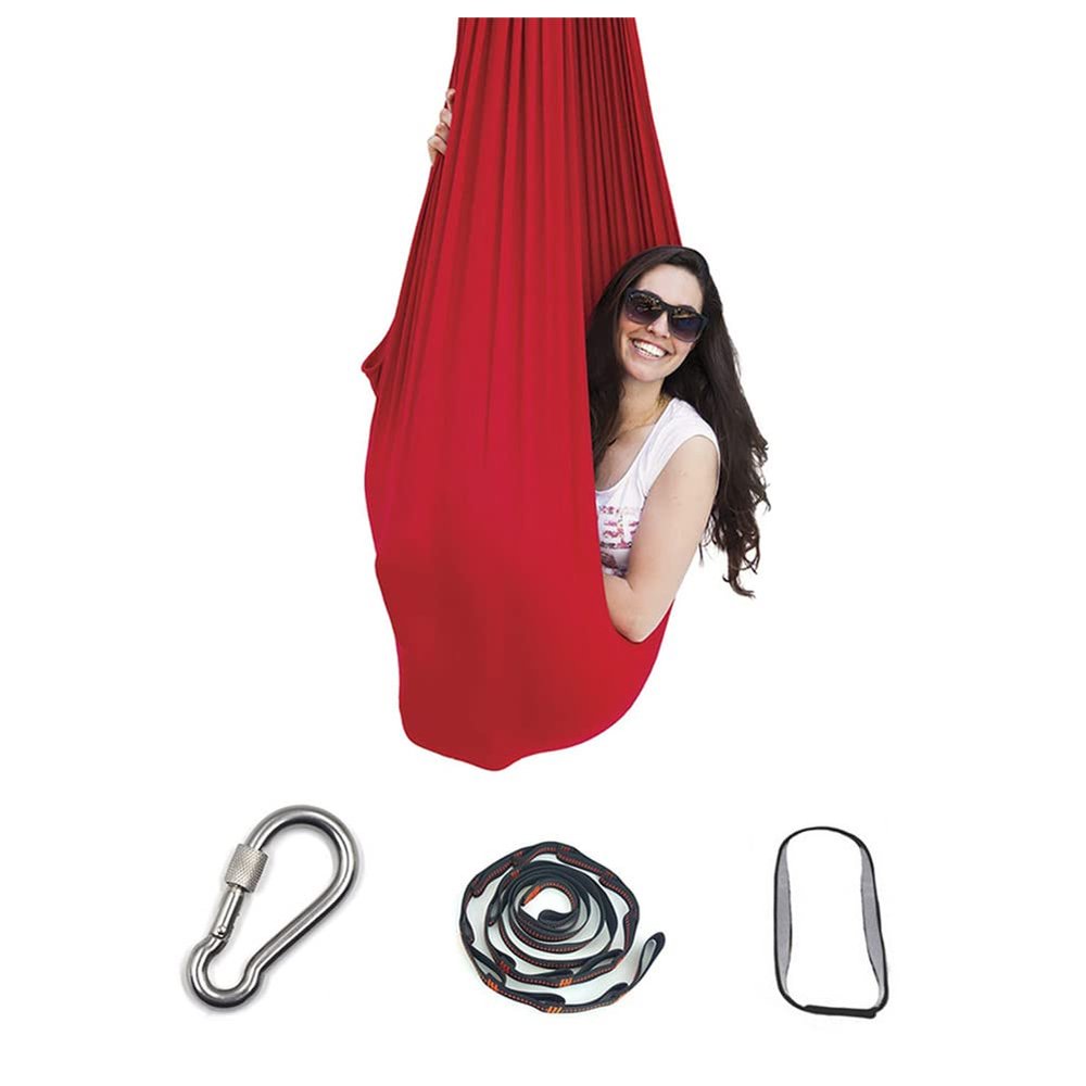 Aerial Yoga Swing Set, Aerial Yoga Hammock Flying Swing Anti-Gravity Yoga Belts for Yoga Training Yoga Belt Red