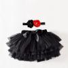Baby Girls Soft Fluffy Tutu Skirt Party Carnival Toddler Girl Mesh Tutu Bowknot Princess Skirt Baby (Black, 6-12 Months) view 2