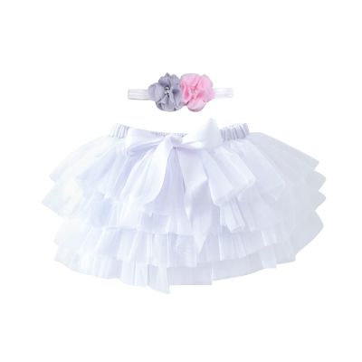 Baby Girls Soft Fluffy Tutu Skirt Party Carnival Toddler Girl Mesh Tutu Bowknot Princess Skirt Baby (White, 0-6 Months)