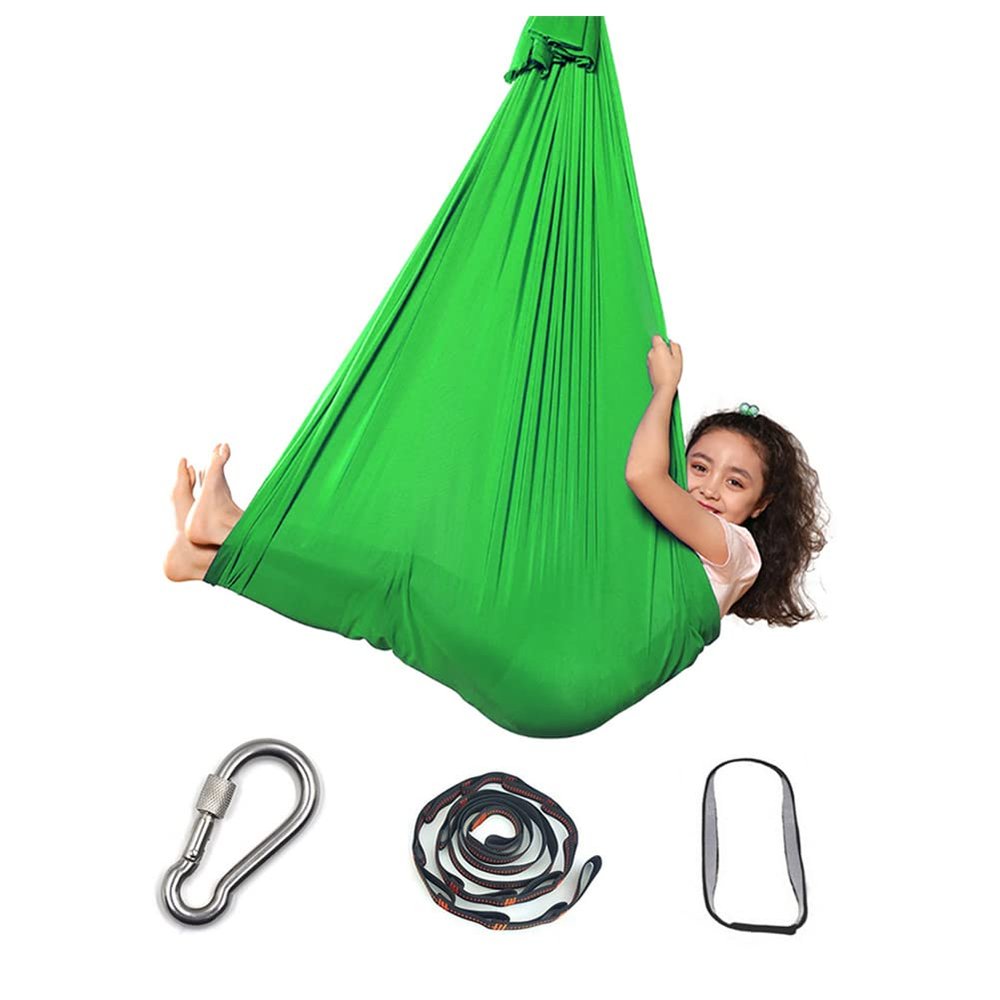 Opaeroo Aerial Yoga Hammock Aerial Yoga Swing SetFlying Swing Anti-Gravity Yoga Belts for Yoga Training Yoga Belt Green