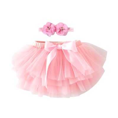Baby Girls Soft Fluffy Tutu Skirt Party Carnival Toddler Girl Mesh Tutu Bowknot Princess Skirt Baby (Pink, 0-6 Months)