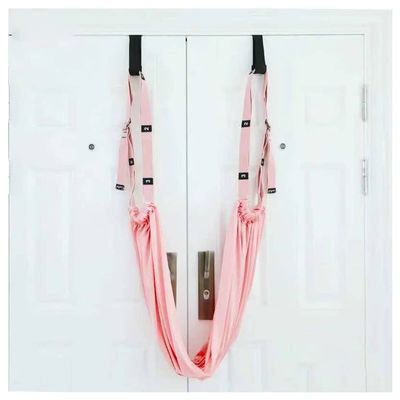 Yoga Wall Rope Aerial Yoga Hammock Swing Door Reverse Rope Stretch Belt Flexibility Stretch Leg Stretch Belt Ballet Dance Gymnastics Coach A Pink