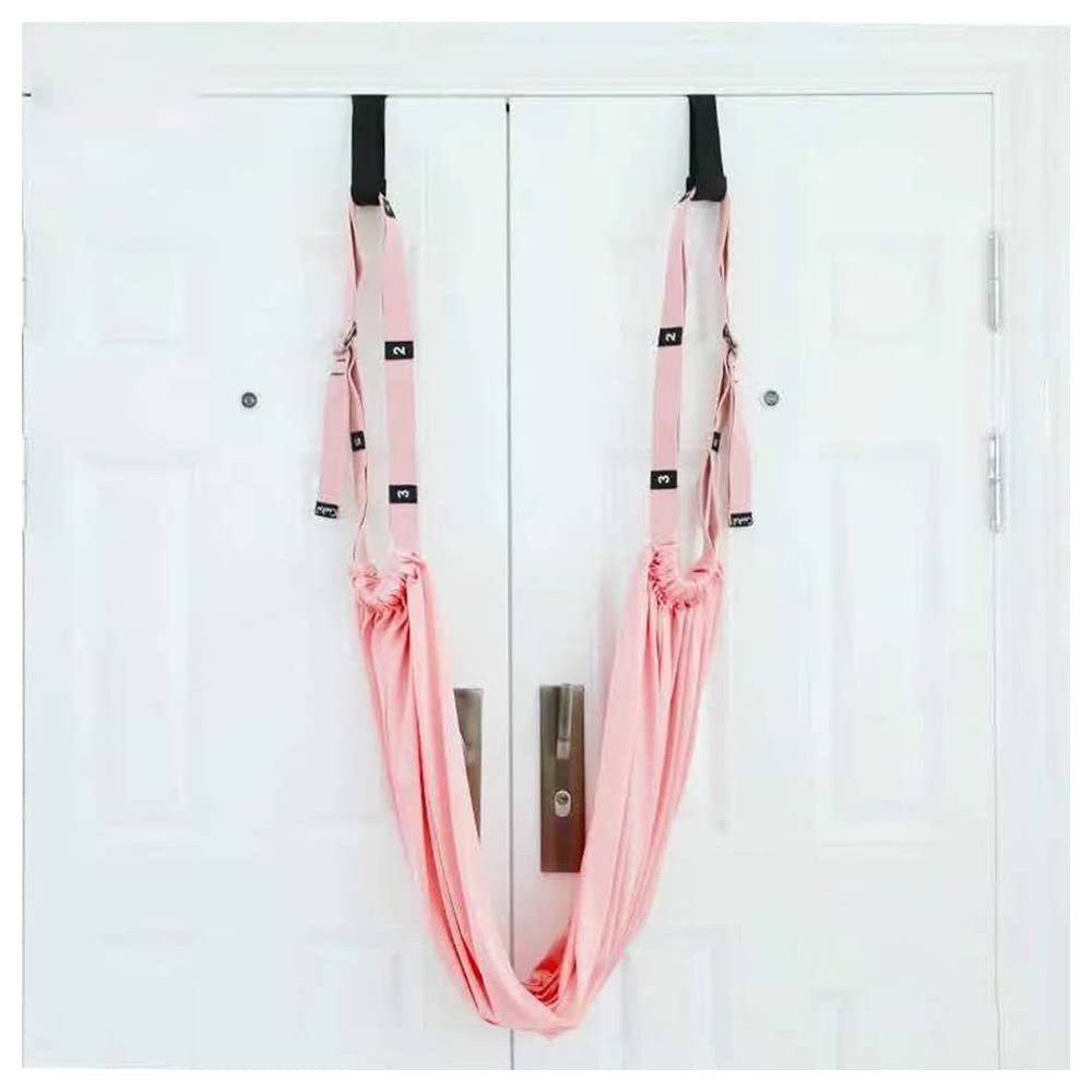 Yoga Wall Rope Aerial Yoga Hammock Swing Door Reverse Rope Stretch Belt Flexibility Stretch Leg Stretch Belt Ballet Dance Gymnastics Coach A Pink