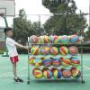 Bsetain Ball Storage Rack Organizer Double-Wide Rolling Ball Cart for Kindergarten/Garage, Heavy-Duty Stainless Steel Basketball Rack with Wheels, Holds 40 Balls view 2