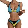 Adugen Origei Bikini Sets Bahamas Flag Women's Swimwear Cute Bathing Suit Ruched High Cut Swimsuit Summer 2XL view 1