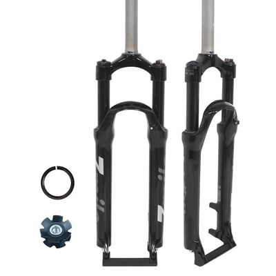 BOXKAT Mechanical Mountain Fork 26inch, Aluminum Alloy QR 9mm 1-1/8" Travel 100mm Shoulder Control Bike Front Forks 27.5/29" (Color : Grey Label, Size : 29)