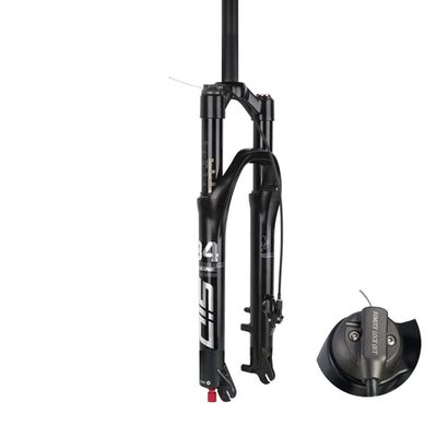 BOXKAT Straight Tube 26/27.5/29inch Suspension Fork Manual Lockout Remote Lockout 28.6mm Rebound Adjust Air Forks (Color : Orange, Size : 26/27.5_Remote)