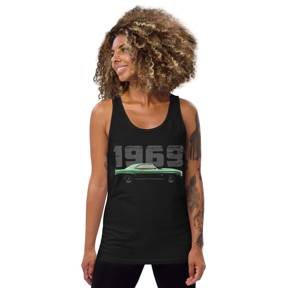 1969 Camaro SS Green Muscle Car Collector Classic Cars Tank Top