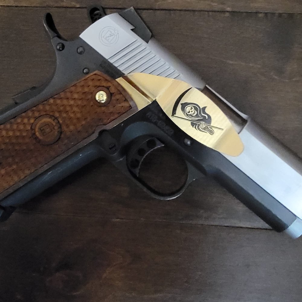1911 Holster 1911 Full Size Quick Draw Clip Belt consealed Holster Stainless Steel with Grim Reaper Gold Plated