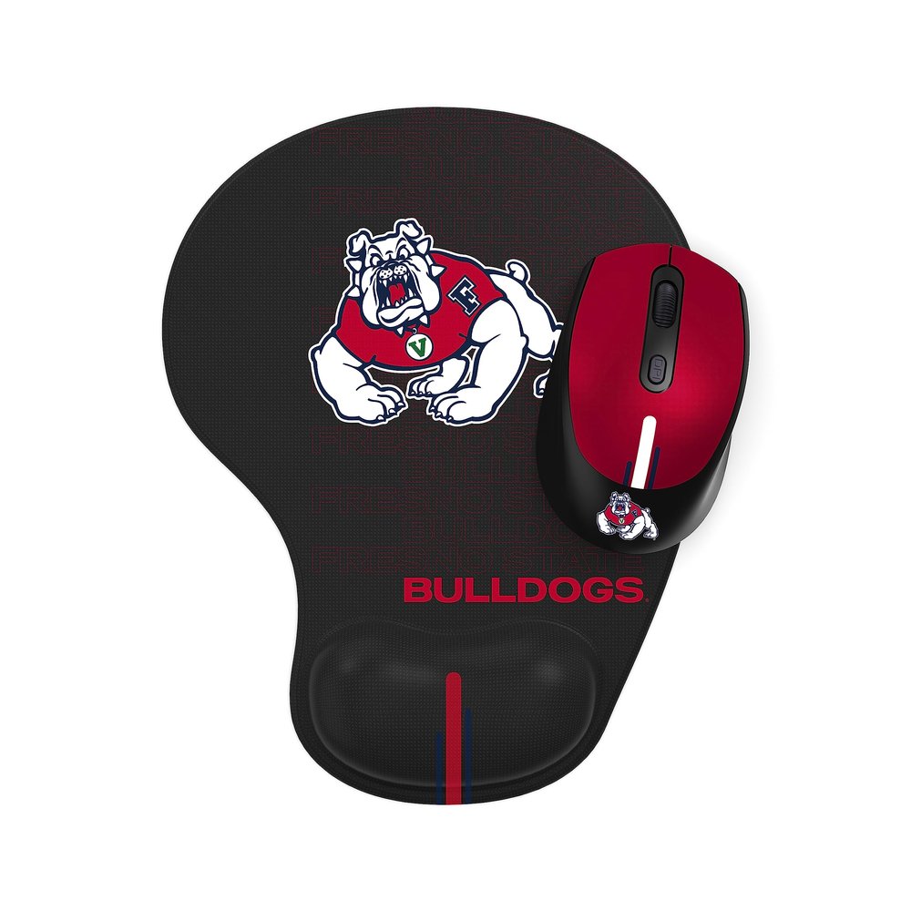 SOAR NCAA Wireless Mouse and Mouse Pad, Fresno State Bulldogs