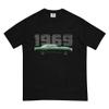 1969 Camaro SS Green Muscle Car Collector Classic Cars Mens Garment-Dyed Heavyweight t-Shirt view 1