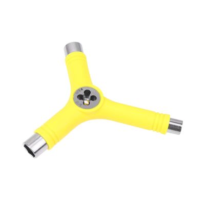 BESPORTBLE Y-Shaped Skateboard Repair Tool Construction Compact Spanner for Mini Skateboards and Cruisers Essential Yellow