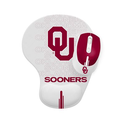 SOAR NCAA Wireless Mouse and Mouse Pad, Oklahoma Sooners
