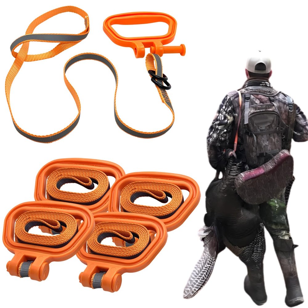 MULTUS Perfect Turkey Tote, Turkey Drag, Turkey Carrier, Turkey Hauler, Turkey Sling, Deer Drag, Carry by Hand or Hands Free - 4 Pack
