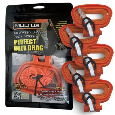 MULTUS Deer Drag Rope & Strap - Heavy Duty Deer Puller for Hunting - Unique Gifts for Hunters, Dad, Men Who Have Everything - Hunting Essentials & Accessories 5 Pack