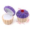 SAMEZA 1 Piece Velvet Jewelry Box Container Wedding Ring Box for Earrings Necklace Bracelet Display Gift Box Holder 16 styles,cake,purple view 2