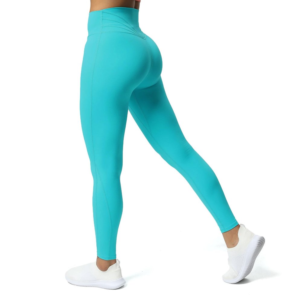 Aoxjox High Waisted Workout Leggings for Women Trinity Yoga Pants 26.5" (Cascade Blue, Large)