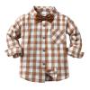 ALINTU Baby Boys Dress Clothes, Long Sleeve Dress Shirt + Pants Set, Gentleman Outfits for Boys, Plaid Brown, 12-18 Months = Tag 80 view 3