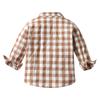 ALINTU Baby Boys Dress Clothes, Long Sleeve Dress Shirt + Pants Set, Gentleman Outfits for Boys, Plaid Brown, 12-18 Months = Tag 80 view 4