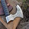 WARIVO KNIFE Handmade Carbon Steel Viking Axe for Hunting Bearded Camping Axe Outdoor Camping Axe view 2