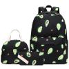 Fuyicat Avocado School Backpack Set for Girls, 3-in-1 Kids Teens Elementary Middle School Bags Bookbag with Lunch Bag Pencil Case view 1