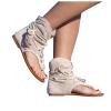 HINDOLA Flat Tassel Gladiator Sandals for Women Summer Casual Bohemian Back Strappy Fringe Sandal Clip Toe Beach Shoes T-Strap Roman Sandals Dressy Open-Toe Thong Sandals view 1