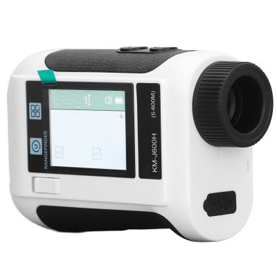 Golf Rangefinder, Voice Broadcast 656 Yards 6.5X Magnification Golf Range Finder LCD Rechargeable Distance Finder with Tripod for Golf Tournament, Outdoor Sports (White)