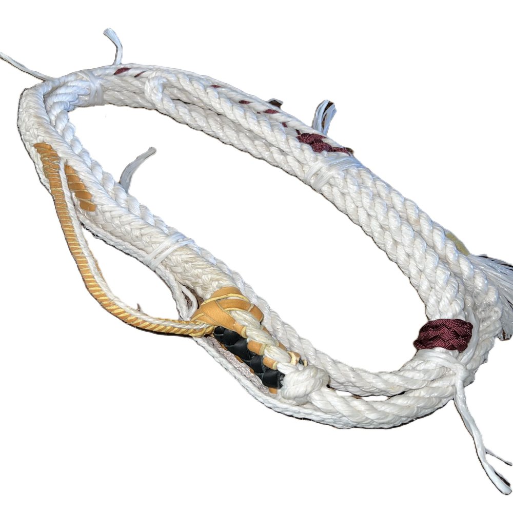 Calf Rope White Poly - 9x7 Right Hand 5/8" x 5/8" soft - EPT Bull Ropes Riding Rope 10'