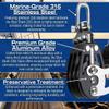 Blue Shark 2261-38 mm Fixed Triple Adjustable Cam Aluminum Sailing Block - Max Line: 1/4 (6 mm), Safe Working Load (SWL): 1700 lbs, Breaking Load: 3700 lbs (5-Pack) view 4