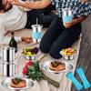 20PCS Camping Mess Kit Camping Dishes Set Stainless Steel Tableware Mess Kit Includes Plate Bowl Cup Spoon Fork Knife in Mesh Bags for Camping Backpacking & Hiking for 2 Person view 2
