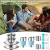 20PCS Camping Mess Kit Camping Dishes Set Stainless Steel Tableware Mess Kit Includes Plate Bowl Cup Spoon Fork Knife in Mesh Bags for Camping Backpacking & Hiking for 2 Person view 4