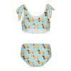 Aflyko Girls' Swimwear Dachshund Hot Dog Fun Blue 2-Piece Bikini Set Summer Swimsuit Holiday Bathing Suit Hawaii Beachwear Water Sport Tankini Set 7-8T view 2