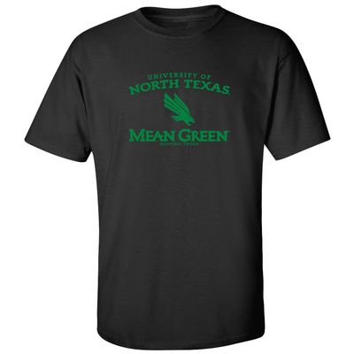 CornBorn UNT T Shirt Man - UNT Mean Green Shirt - North Texas Arch Primary Logo - Black - 5X