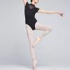 KKmeter Women Sheer Floral Lace Patchwork Gymnastics Ballet Dance Leotard Short Sleeve Open Back Bodysuit Tank Tops (Black, Medium) view 4