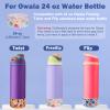 HEYSKAY 2PCS Silicone Boot for Owala Flask Water Bottle 24oz Anti-Slip Protective Sleeve for Owala Twist,FreeSip and Flip Stainless Steel Water Bottle BPA-Free Boot Bottom Base view 2