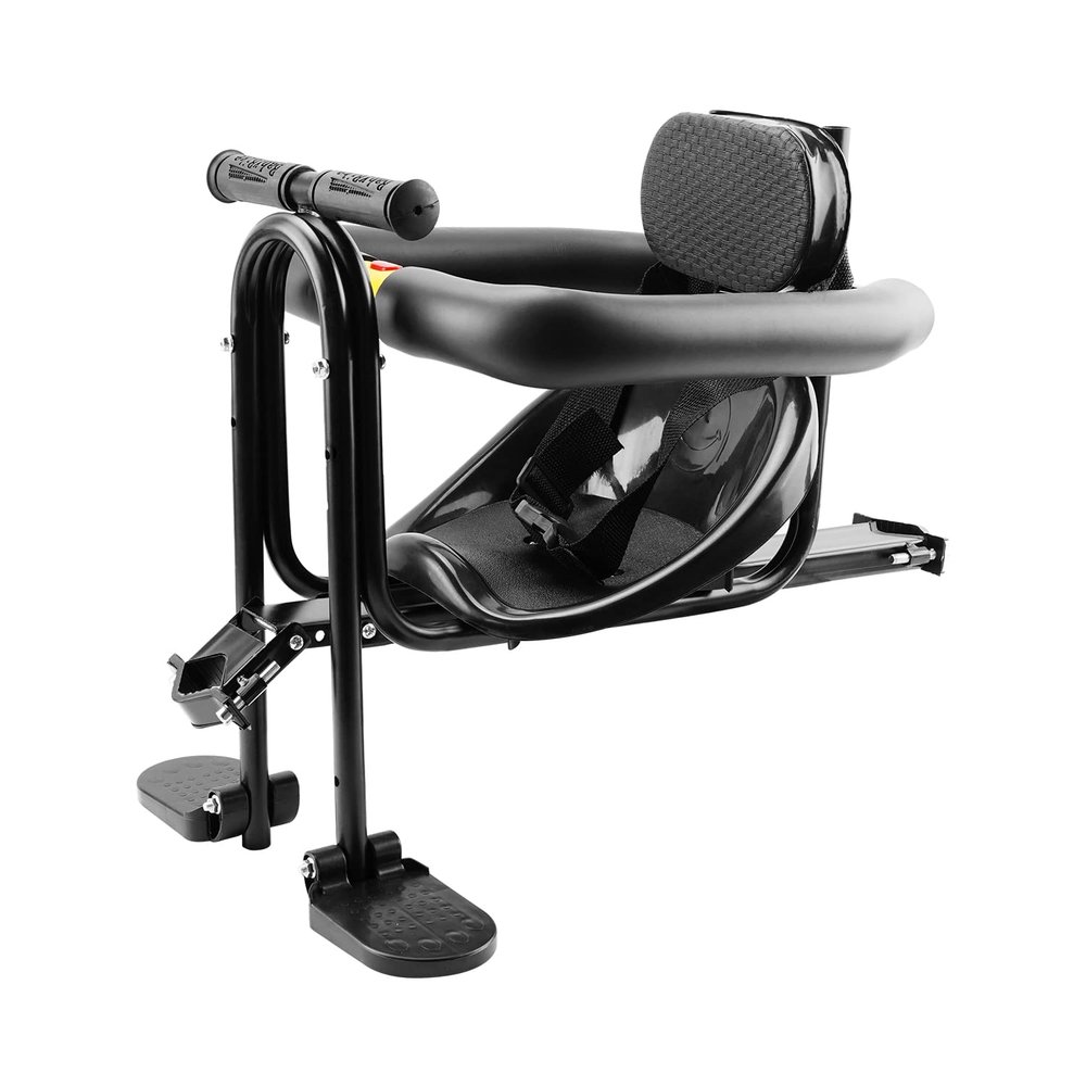 YouTeMei Child Bike Seat, Front Mount Bike Seat for Mountain Bike, Kid Bike Carrier with Handrail Seat Belt and Pedal,PVC Hard Seat