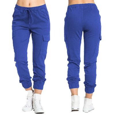 XUNRYAN Cargo Pants Women High Waisted Drawstring Sweatpants Lightweight Athletic Workout Pegged Joggers with Multi Pockets