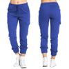 XUNRYAN Cargo Pants Women High Waisted Drawstring Sweatpants Lightweight Athletic Workout Pegged Joggers with Multi Pockets view 1