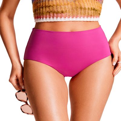 CRZ YOGA Womens High Waisted Bikini Bottom Tummy Control Bathing Suit Swimsuit Full Coverage Swim Briefs Hibiscus Purple X-Small